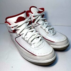 Jordan 2 Kids' White and Red Sneakers